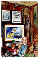 Open Mic crowd, Jerry Garcia Painting